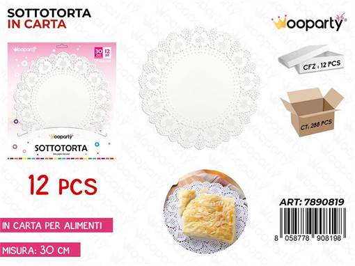 Wooparty Sotto Torta In Carta D.30Cm -12Pcs /Pz Da 12**