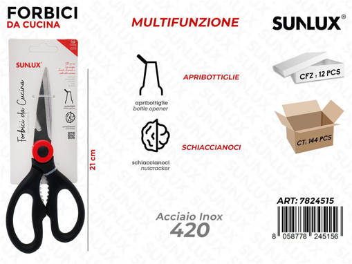 Forbici Da Cucina Multifunz. Acciaio 420 21Cm /Pz Da 12**