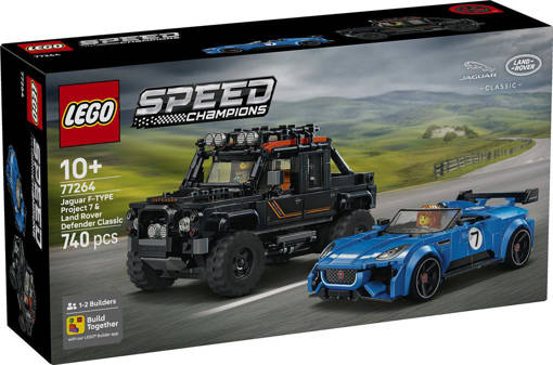 Lego Speed Champions 77264 Jaguar Project 7 e Land Rover Defender