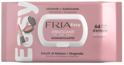 Fria Easy Salviette Struccanti Idratante Con Bisabololo e Estratto di Vite Rossa 64 pz con coperchio