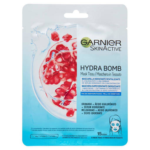 Garnier Maschera In Tessuto Hydra Bomb, Energizzante, Pelli 