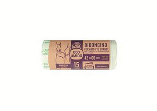 MySac Pattumiera Sacco 42X60, 15 litri, Naturale, 15 sacchi, T-Shirt