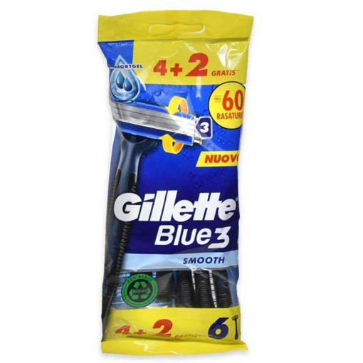Gillette Rasoio Usa e Getta Blue3, 6 pezzi