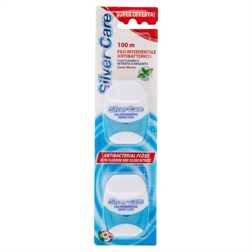Silver Care Filo Interdentale Nitrato Anti batterico 2 pezzi