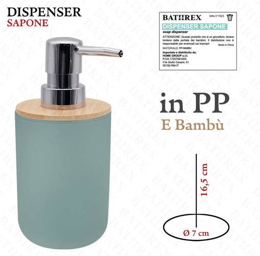 Bathrex L.Bambu' Dispenser Sapone Turchese