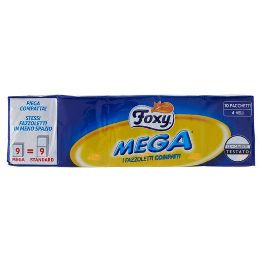 Foxy Mega Fazzoletti 4 veli compatti 10 Pacchetti