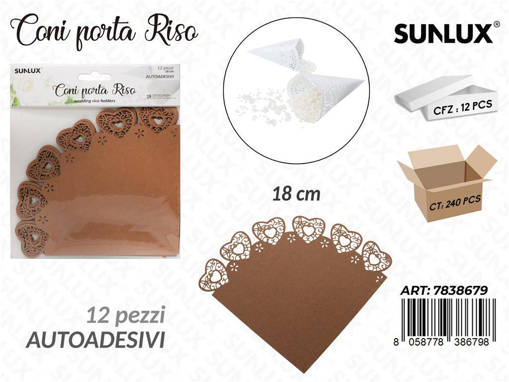 Sunlux Coni Porta Riso Autoadv. 12Pcs 18Cm/ Pz Da 12**