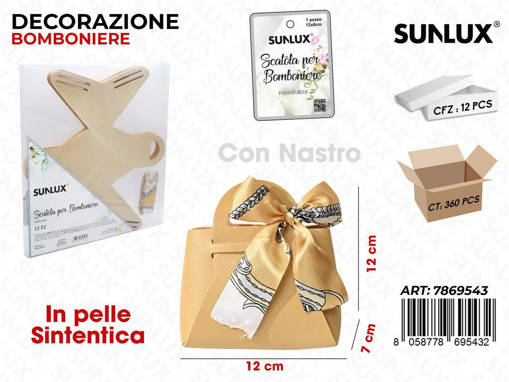 Sunlux Scatola Bomb. Oro C/Nastro 12*7Cm