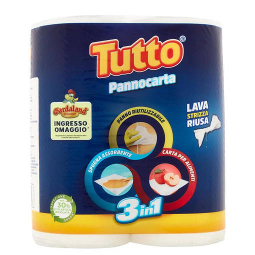 Tutto Panno Carta 3in1, 2 Rotoli