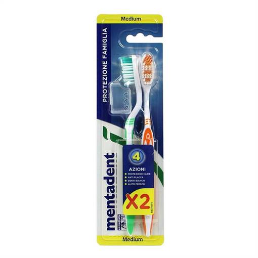 Mentadent Spazzolino Plus Duo Pack (Anti Plaque) 2 pezzi