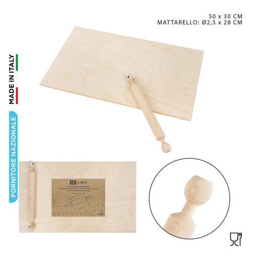 Dc Casa Spianatoia 50X30Cm+Mattarello 28Xd2.5Cm