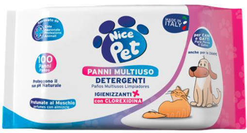 Nice Pet Salviette Multiuso con Clorexidina 100 pz
